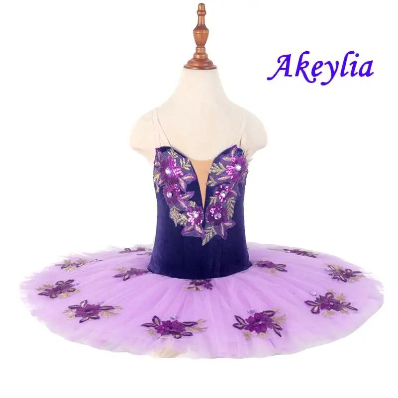 Purple sequins Pre-professional ballet tutus performance classical ballet tutu pancake costume child ballet tutu lil